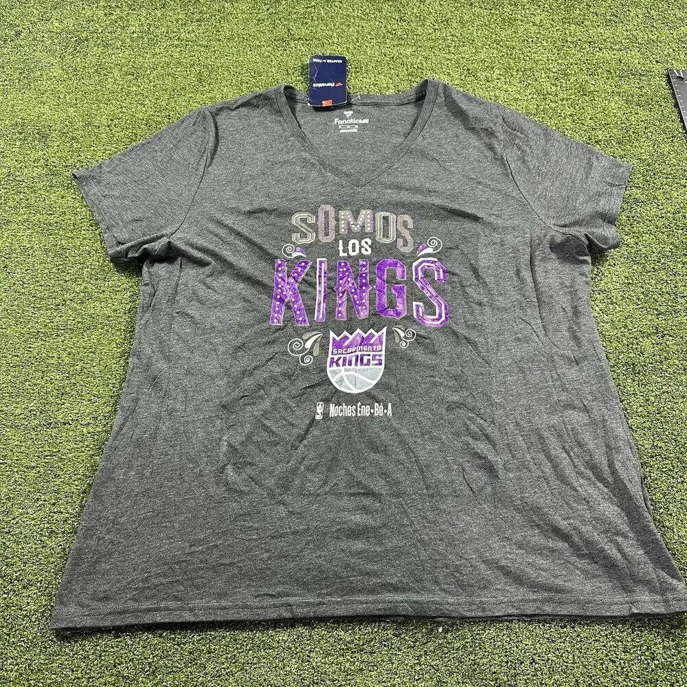 Fanatics Sacramento Kings Women’s Short Sleeve Gray Shirt Size XL NBA NWT